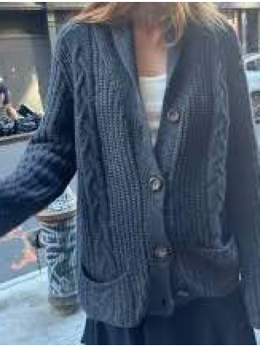 Brandy Melville gray cable knit cardigan